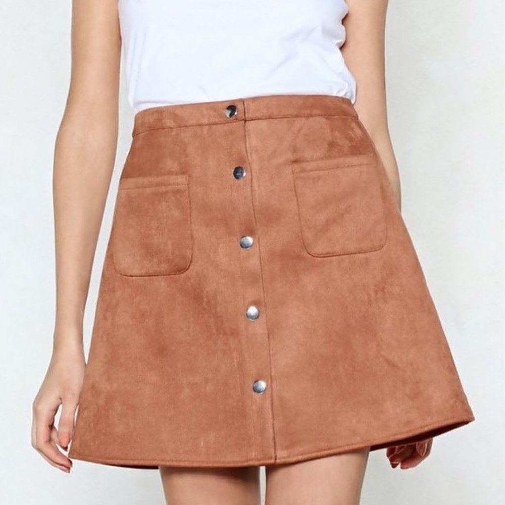 Nasty Gal vegan suede Utility mini Skirt
